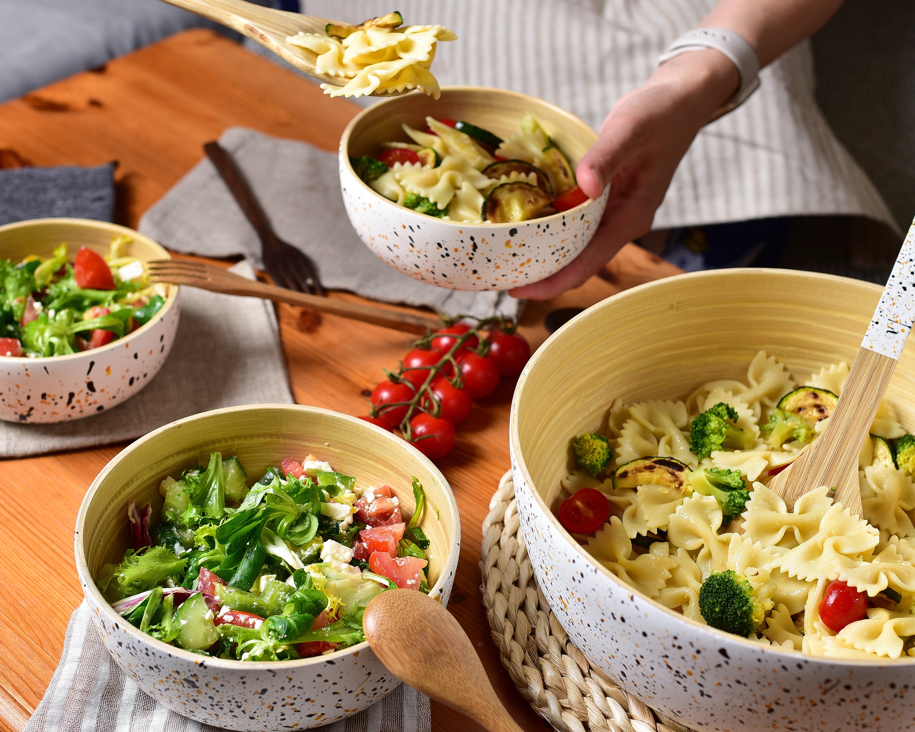 Extra Large Bamboo Salad Bowl - 28cm diameter (Jungle Culture