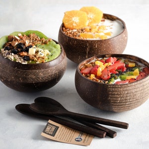 Set of 1 Shallow Dish, 1 Spoon, 1 Fork Handcrafted from Real Coconut Shells Clarity & Muse Artisan Coconut Heart Shaped Shallow Dish Set Vegan 100% Natural Eco Friendly Set of 1 Shallow Dish, 1 Spoon, 1 Fork Handcrafted from Real Coconut Shells Clarity & Muse Artisan Coconut Heart Shaped Shallow Dish Set Vegan 100% Natural Eco Friendly