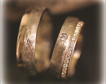 Trauringe Eheringe Gelbgold 585 Diamanten eismatt Wedding Bands - IM283