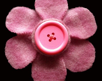 Recycled Wool Flower Brooch