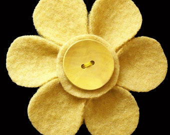 Recycled Wool Flower Brooch