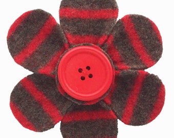 Recycled Wool Flower Brooch