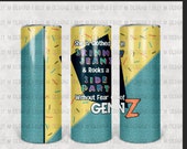 Skinny Jeans and Side Part Digital Millennial Tumbler Wrap JPG Digital Download 20oz Sublimation Waterslide