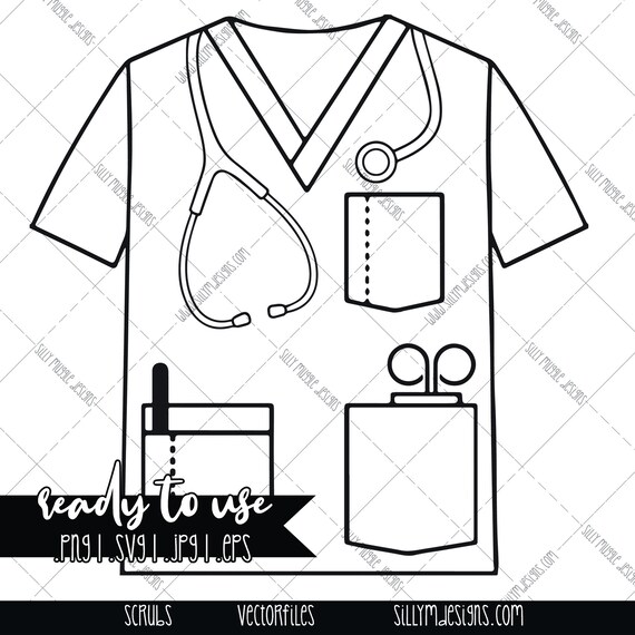 Svg Nurse Scrub Top Clipart 53+ SVG File Cut Cricut