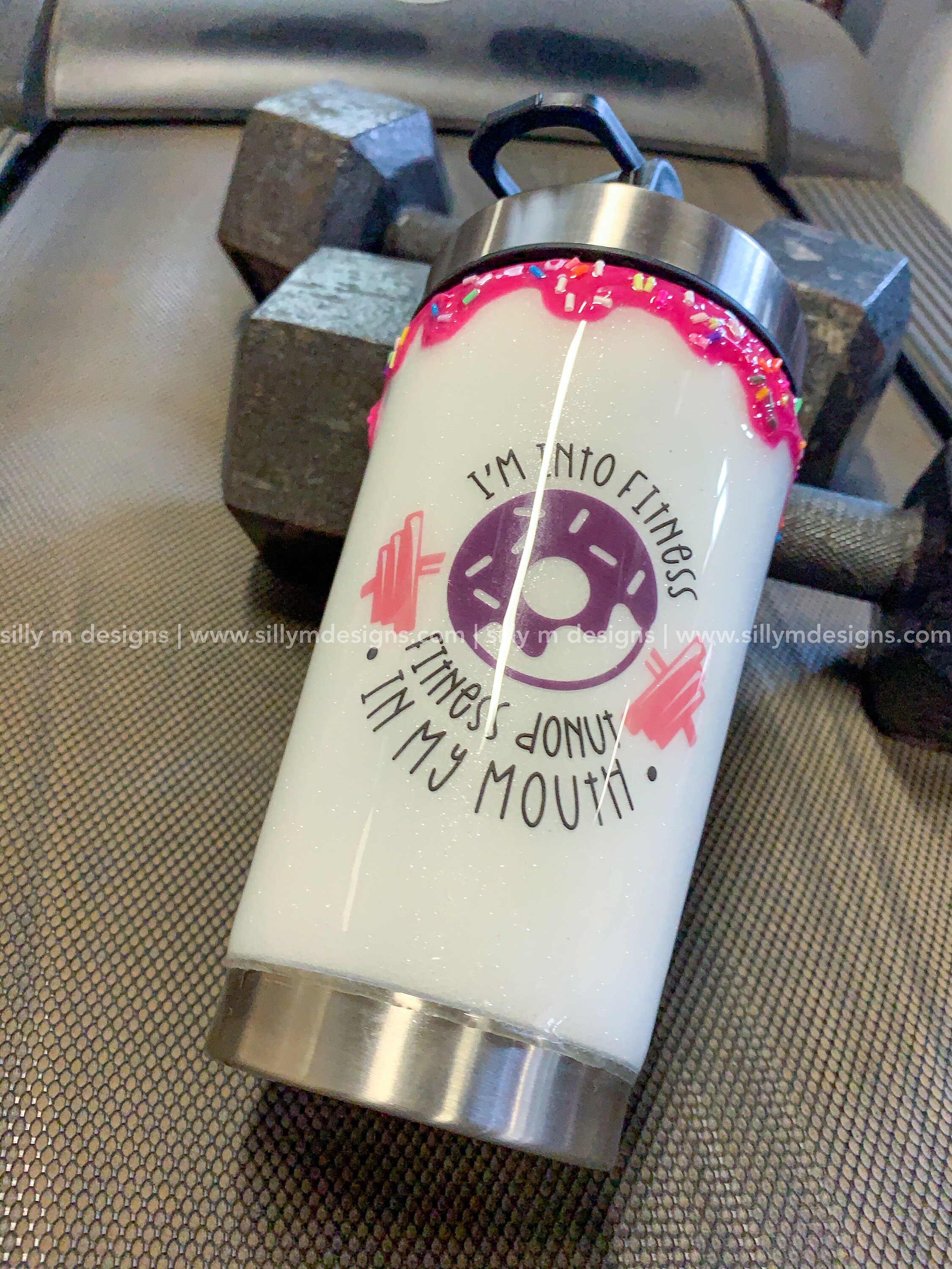 Shaker Workout Bottle | Donut Tumbler Shaker | Glitter Workout