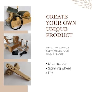 Set drum carding machine+E-spinner+diz. Spinning and felting set Uncle Kolya