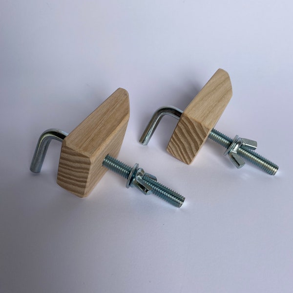 A pair clamps, replacement clamps for Uncle Kolya products such as drum carders, looms, wool picker, spinner.