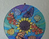 Hand Designed Wall Decor Window Hanging Silk Painting UV Resistant