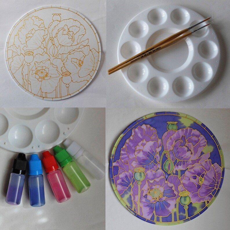 Silk Painting Kit/adult Craft Kit/suncatcher Kit oriental Etsy