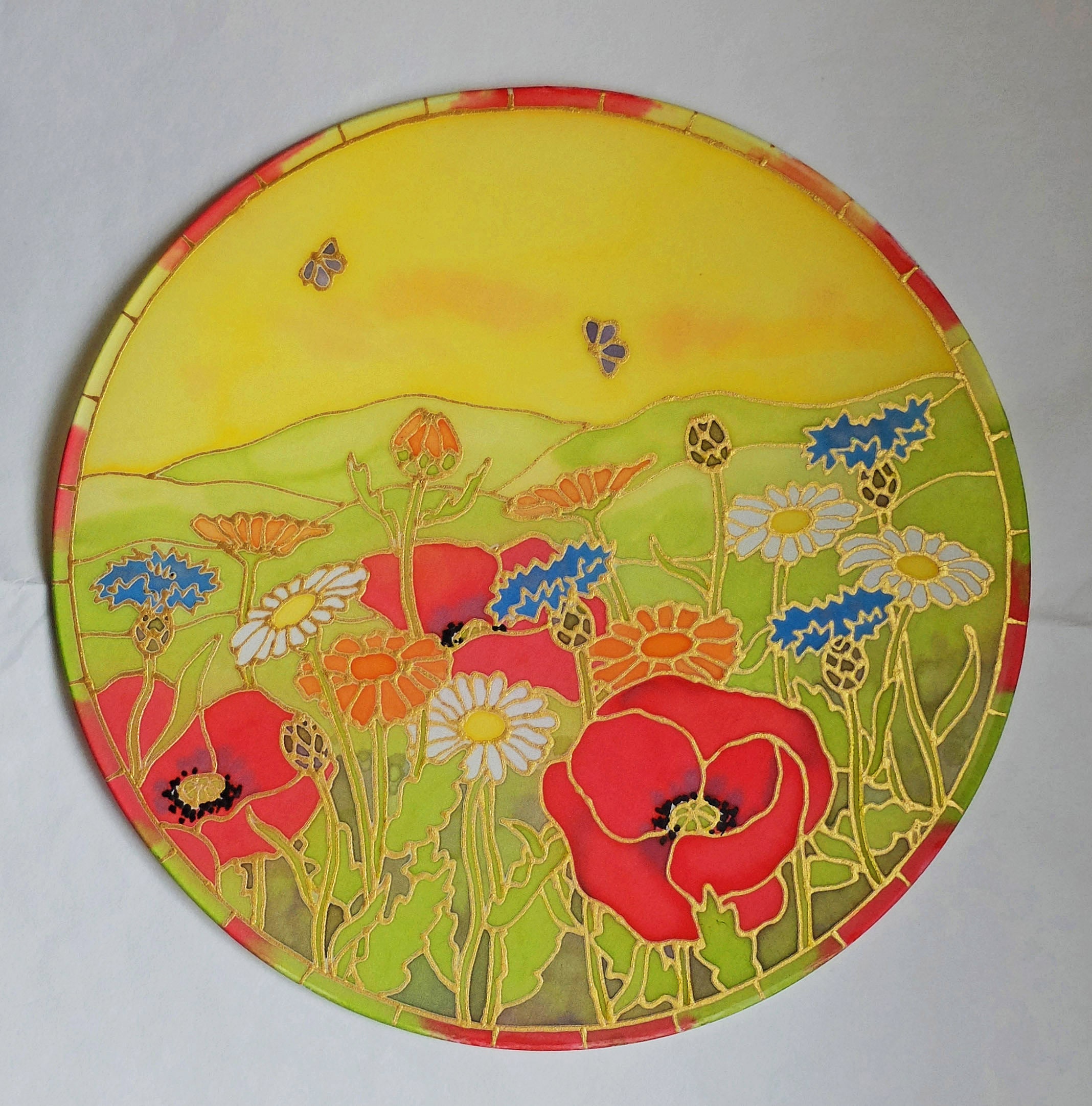 Silk Painting Kit/adult Craft Kit/suncatcher Kit cornfield Wild Flower