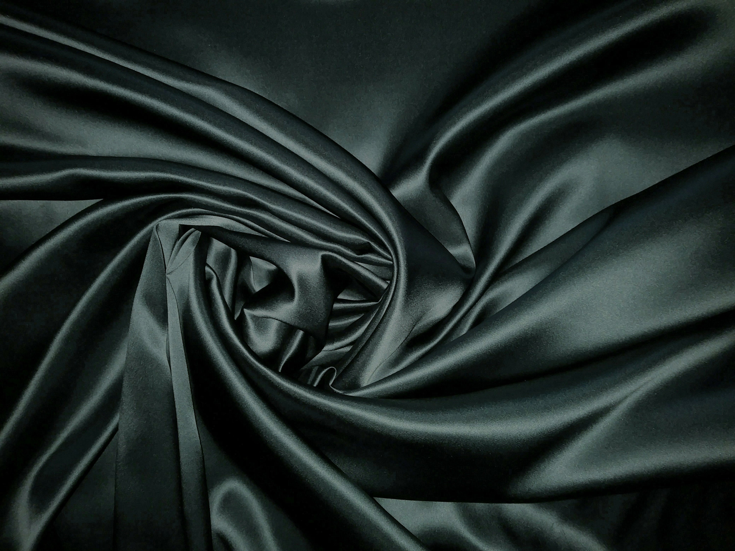 Pure Silk Satin Dark Jade/Petrol Green Colour 110g/metre or Etsy