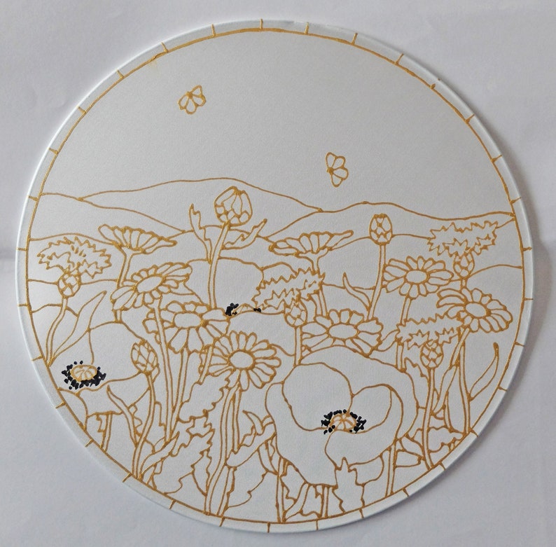 Silk Painting Kit/adult Craft Kit/suncatcher Kit cornfield Wild Flower