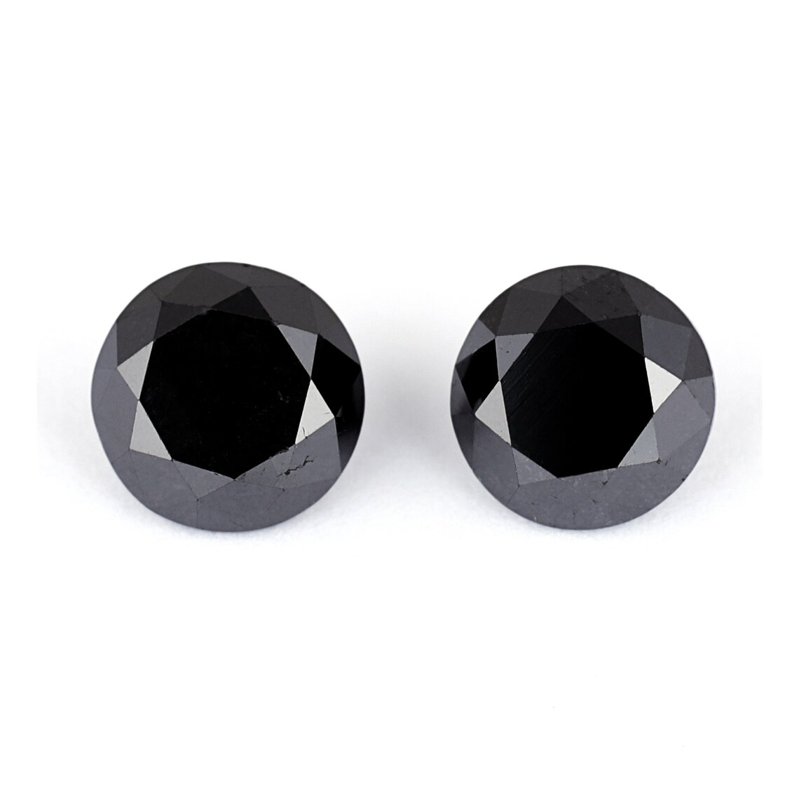 Valentine Sale 7.00 MM Natural Loose Black Diamond Pair for Etsy