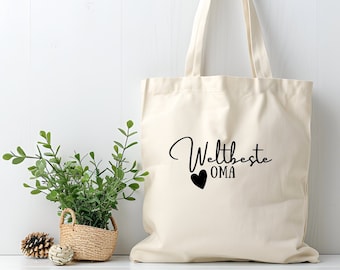 World's best grandma and grandpa jute bag • practical shopping bag for your grandpa on his birthday • organic cotton bag for the world's best grandma