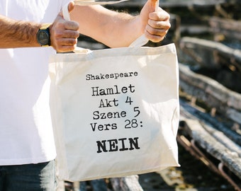 Jute bag with saying • NO • Statement organic jute bag saying from Hamlet, gift idea for mom, say no confidently with a fabric bag