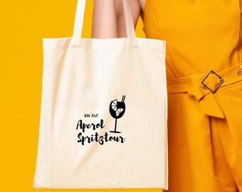 Aperol Joyride fabric bag hand-printed | Fairtrade Jute Bag Gift Idea Girlfriend