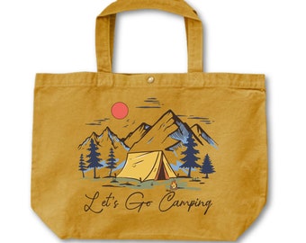Lets go Camping Canvas Shopper Vanlife, gift for camper, birthday gift for mom, bread bag for the caravan, gift idea vacation