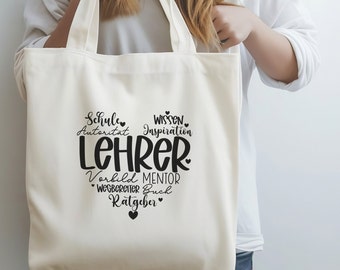 Teacher farewell gift, appreciation for farewell teacher, jute bag teacher print to thank you, thank you bag gift school