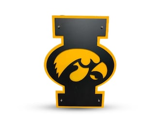 Iowa Hawkeyes "I" with Tigerhawk