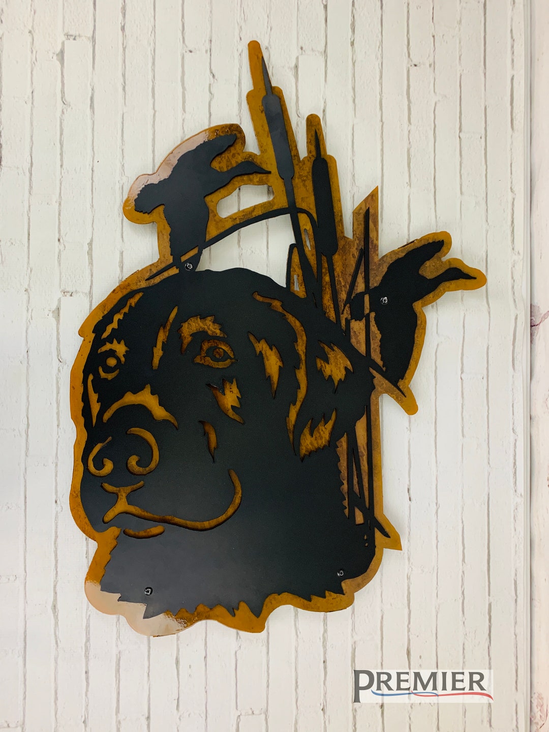 Black Lab Metal Art Sign With a Rusted Over Lay Etsy