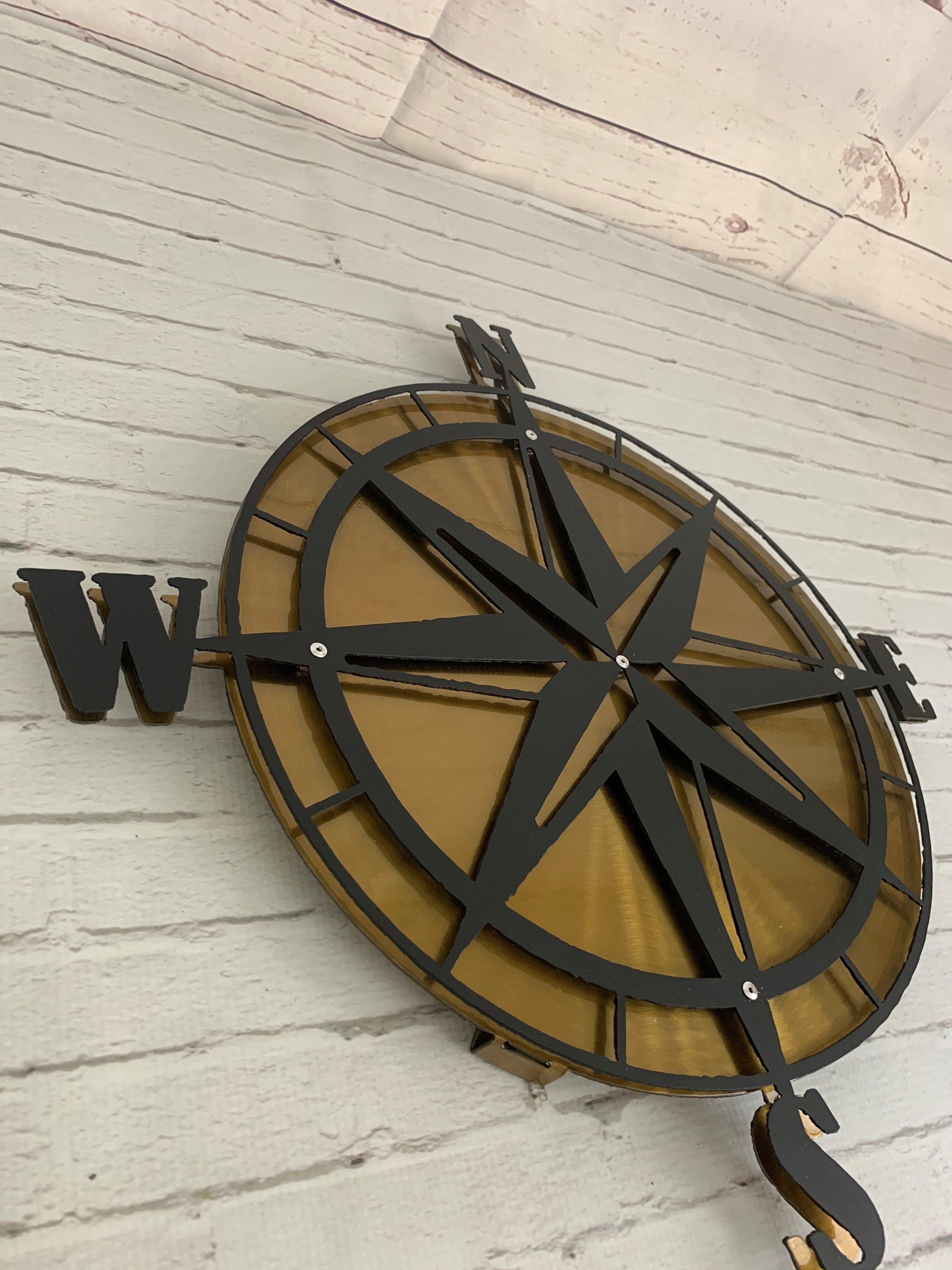 Compass Layered Metal Art Sign - Etsy