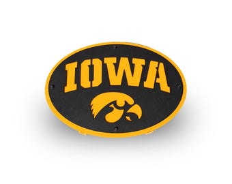 Iowa Hawkeyes 2 Layer Tigerhawk Oval