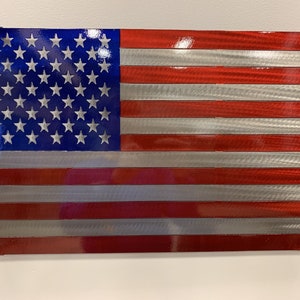 American Flag Metal Sign, Handmade in IOWA. This would be a great gift for someone serving or who is retired.