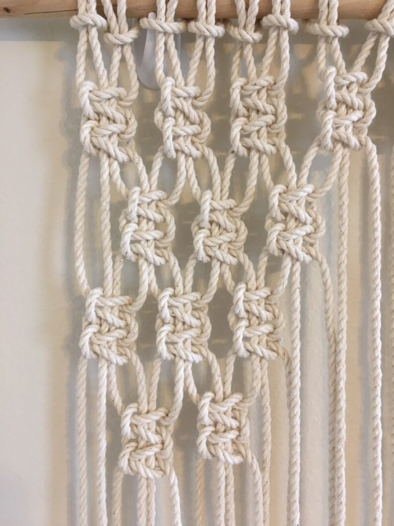 Long Macrame Wall Display 6 Foot Macrame Curtain Macrame RV Camper Curtain