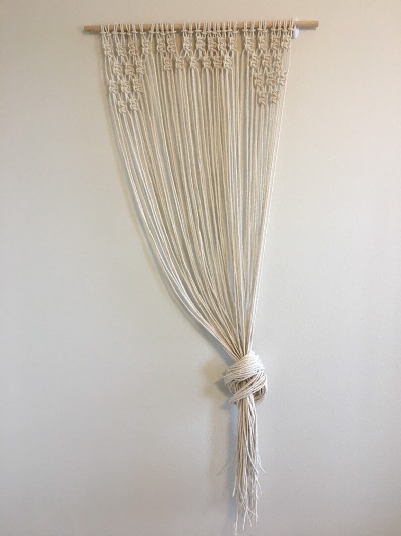 Long Macrame Wall Display 6 Foot Macrame Curtain Macrame RV Camper Curtain
