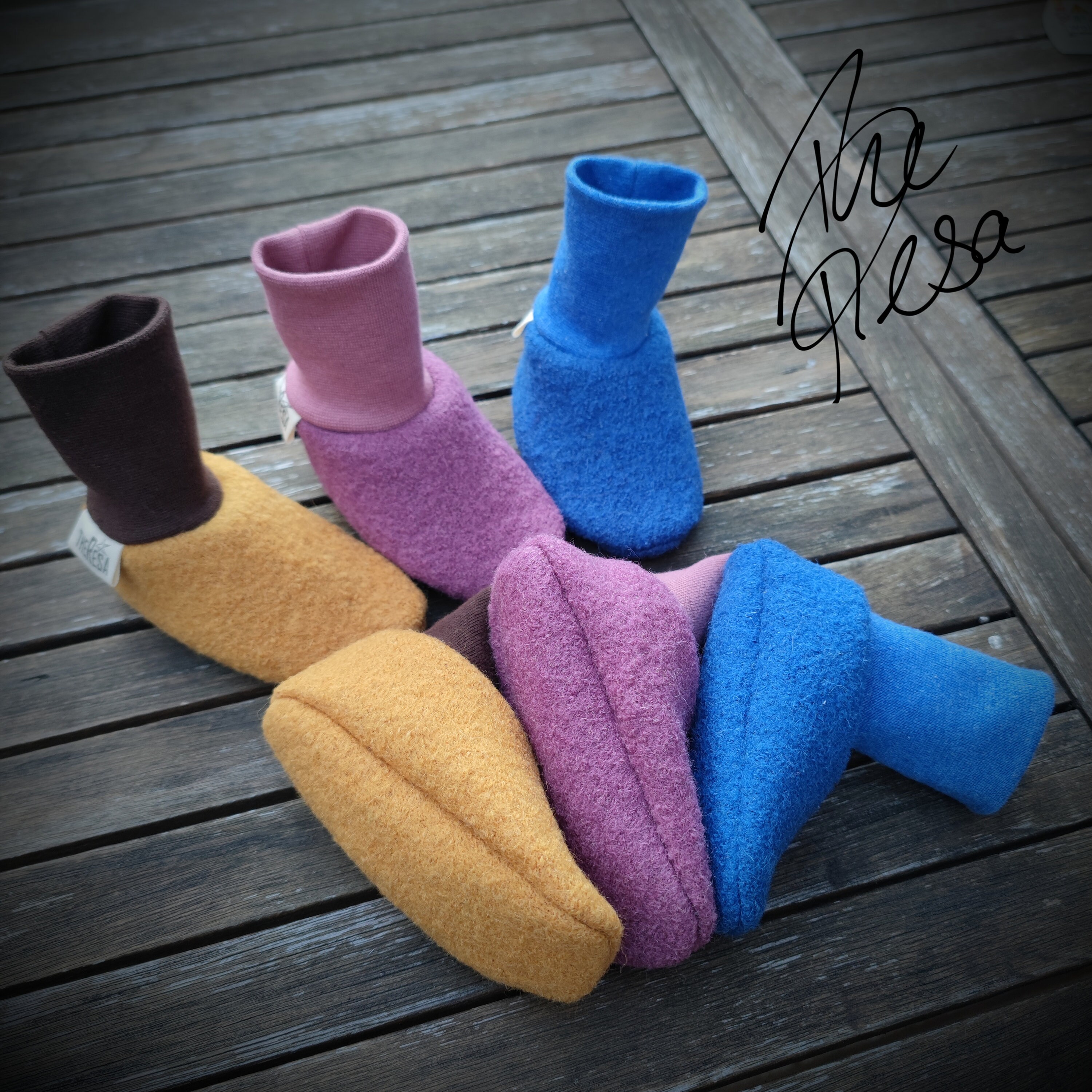 Children's boiled wool slippers clearance