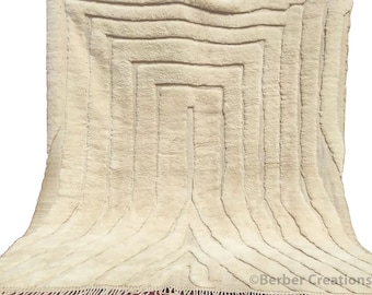Handwoven Beni Ourain Rug, Berber Moroccan Wool Rug, 8x10