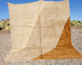 Handmade Beige Wool Berber Rug, Moroccan Area Rug