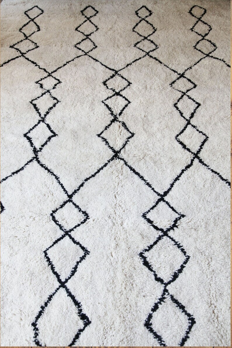 Beni Ourain Rug Authentic Moroccan Rug Berber Carpet Etsy