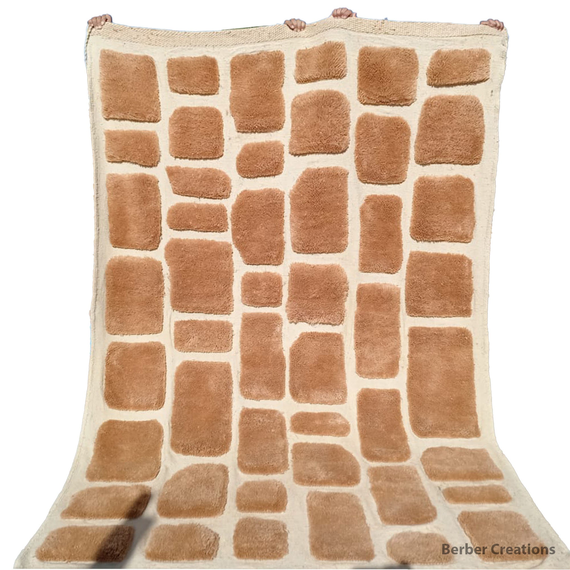 6x9 モロッコ絨毯 - 手織り天然羊毛 - 3Dテクスチャー ベニワレン絨毯