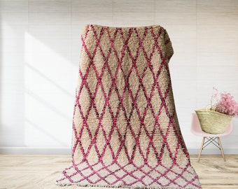 本物のモロッコラグ ベニ・ウラインラグ 手織り 100% ウール