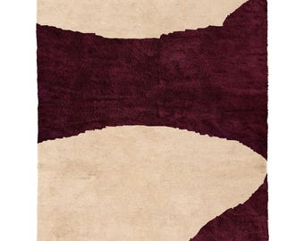 Handmade Burnt Red Berber Rug, Beni Mrirt Wool Area Rug