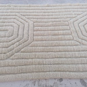 Beni ourain moroccan berber carpet White  Beni Ourain Rug  - Authentic Handmade Moroccan Rug - 100% Soft Wool Rug