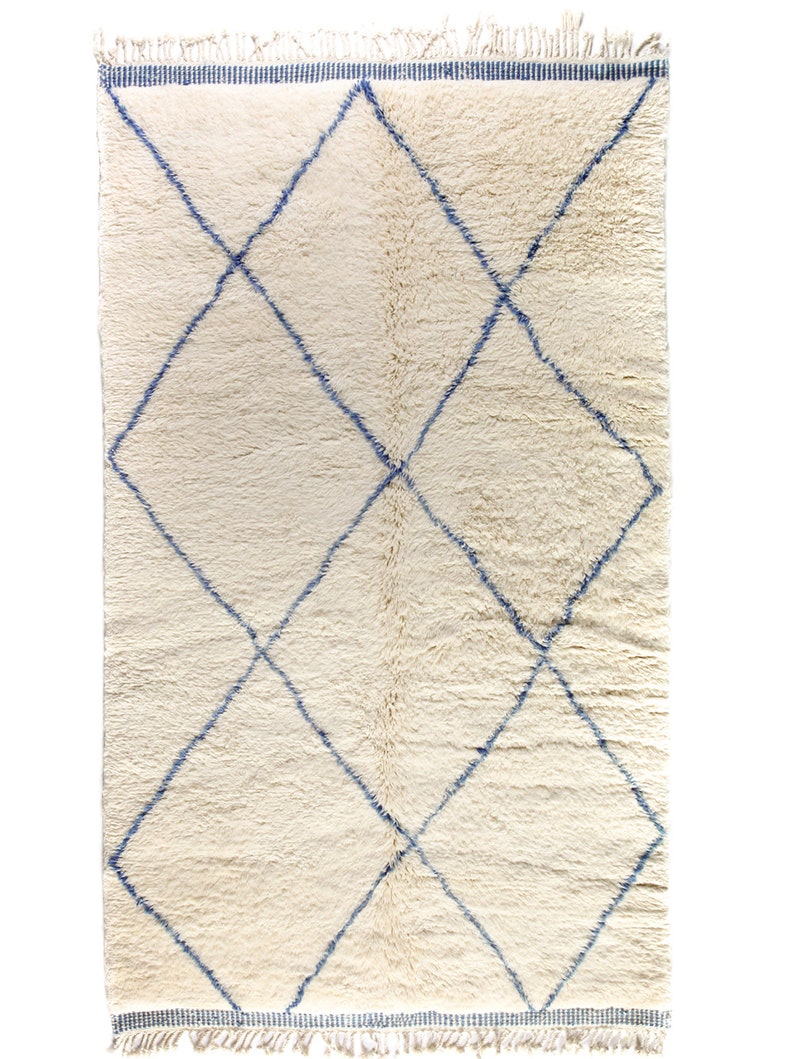 Moroccan Beni Ourain Rug blue Authentic Moroccan rug Etsy