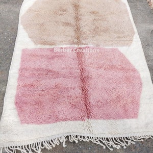 Moroccan rug Pink 4x6 ft ,  Pink berber rug, Beni Mrirt rug, Atlas rug, handmade wool rug, ready to ship