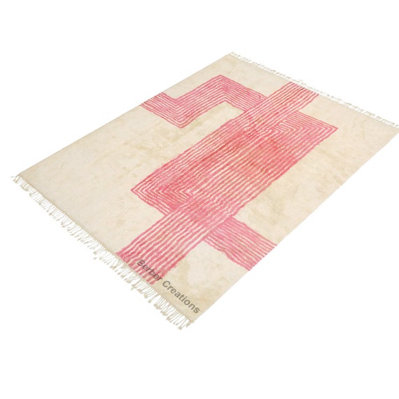 モロッコストライプピンクラグ エクスクルーシブ Geebungalow モロッコラグ ストライプ 幾何学