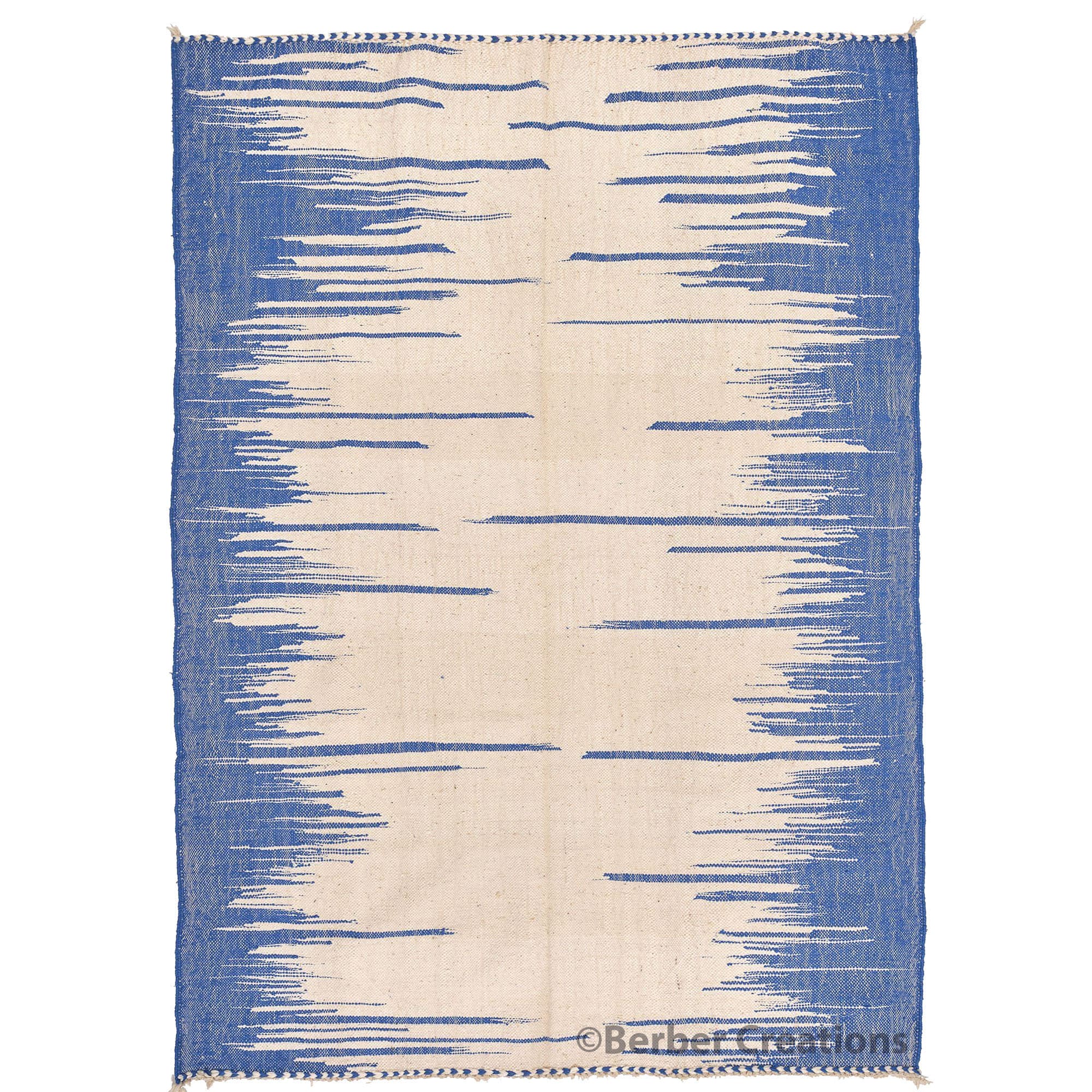 モロッコ ラグ キリム 約52×89cm キリム ブルー モロッコ ラグ - 平織りラグ - キリム織りラグ