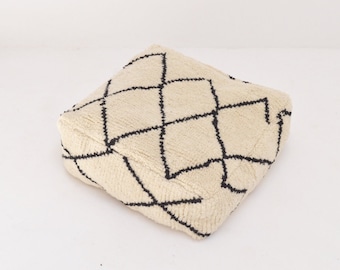 Beni Ourain Floor Cushion , Floor cushion, Bohemian pillow, Moroccan floor pouf, Moroccan cushion