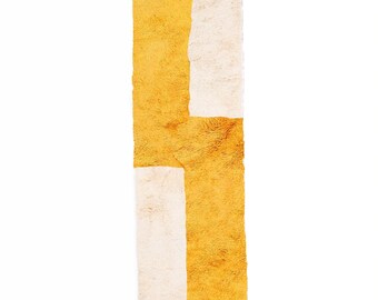 Yellow Moroccan Runner Rug – Handmade Berber Hallway Carpet