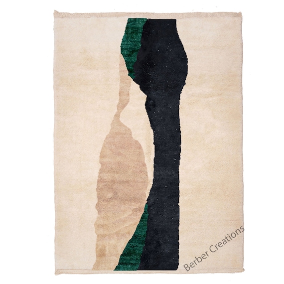 Abstract Moroccan wool rug , Modern Beni Mrirt rug, Berber rug, Area rug