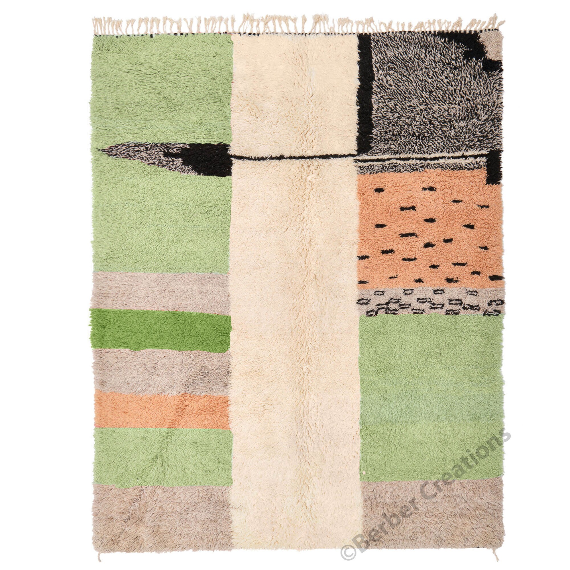 Shag Moroccan Beni Rug, Sage Green Berber Wool Rug, Boho Berber Rug, Wool Area rug