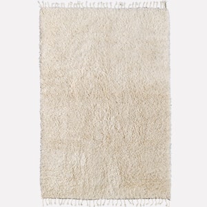 SOLID Moroccan rug  - Beni Ourain Rug - 100% wool rug - Morocco rug - Area rug - White rug - Berber rug - Tapis Teppich