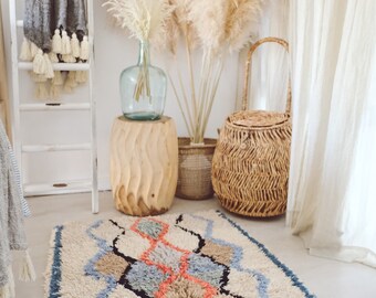 Moroccan Runner, Sky Blue Coral Moroccan Azilal Runner Rug - Etsy