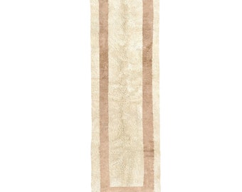 Marokkanischer Teppichläufer Beige - Marokkanischer Teppich - Berber Teppich - Handgewebter Teppich