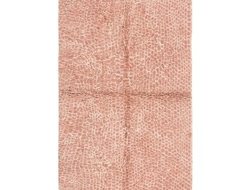 Abstract Geometric Moroccan Rug, Pink and Cream Wool Rug, Modern Hand-Knotted Area Rug