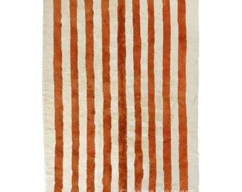 Marokkanischer Teppich rost orange, Handgemachter Wollteppich, Luxus Beni Mrirt Teppich, Wollteppich 20x300, Echter Wollteppich, Handgemachter Teppich, Wollteppich